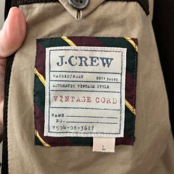 J. Crew Vintage Grandpacore Brown Corduroy Sport Coat Blazer Size Large - Picture 10 of 13